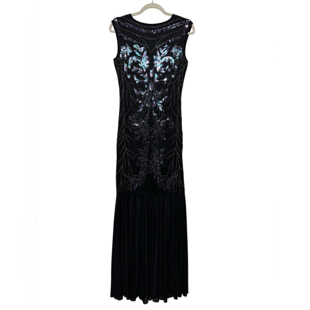 Sequin Sheer Mermaid Gown Dress Size Small Formal Black Tieโ Prom Event Mermaid